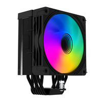 Refroidisseur de processeur avec 6 caloducs en cuivre, ventilateur à roulement fluide de 12 cm, couvercle supérieur à finition miroir rétroéclairé ARGB, contrôle intelligent de la température pour