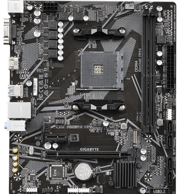 Wholesale Gigabyte A520M K V2 ATX AM4 DDR4 Double Channel SATA Integrated 64GB Gaming Motherboard New Desktop AMD