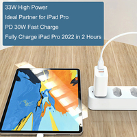Cargador LED Super Rápido de 33W GaN con Enchufe Europeo, Doble Puerto A+C, Certificado CE, Adaptador PD Portátil para Laptop y Cámara