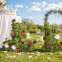 Décoration Florale Artificielle pour Bar à Desserts, Mariage, Lys Bourgogne, Hortensia, Événement, Bar à Cocktails, Comptoir, Fournitures de Fête, Décoration de Fond