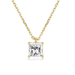 Collana con ciondolo quadrato semplice per donna, catena a O, gioielli minimalisti per l'uso quotidiano - Product Image 6