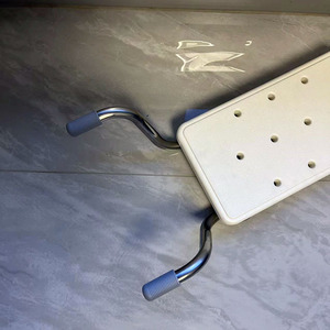 Chaise de bain en acier inoxydable avec dossier 76x86 cm, siège antidérapant pour baignoire et douche - Product Image 1