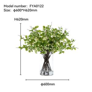 Décoration <span class=keywords><strong>de</strong></span> mariage <span class=keywords><strong>de</strong></span> jardin faite à la main, bouquet <span class=keywords><strong>de</strong></span> fleurs artificielles en branche <span class=keywords><strong>de</strong></span> bleuets, vase en verre, taille personnalisée pour hôtel, maison - Product Image 6