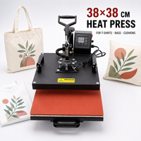 Presse à chaud populaire 38x38cm pour l'impression par transfert de logos sur t-shirts, patchs en cuir et vinyle, et sublimation