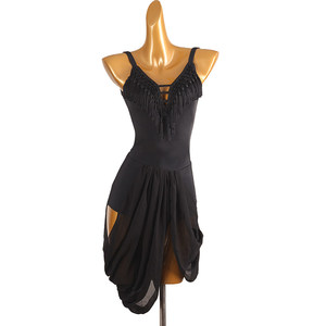 Nouvelle Robe de Danse Latine 2026 LQ467 en Soie Rouge pour Entraînement, Compétition et Spectacle, Modèle à Franges - Product Image 4