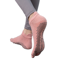 Kaos Kaki Yoga Pilates Lima Jari untuk Wanita Muda, Profesional, Lembut, Nyaman, Bernapas, Anti-Selip, Motif Partikel, Model Pendek untuk Musim Gugur