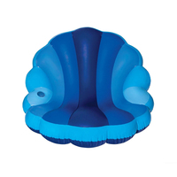 Bouée gonflable bleue en forme de coquille pour piscine, chaise longue gonflable d'extérieur pour bain de soleil, radeau gonflable