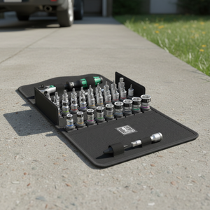 ชุดซ็อกเก็ต Wera <span class=keywords><strong>Zyklop</strong></span>-Speed ขนาด <span class=keywords><strong>1</strong></span>/<span class=keywords><strong>4</strong></span> นิ้ว พร้อมฟังก์ชั่นล็อค: ชุดประแจวงล้อและซ็อกเก็ตแบบมืออาชีพ 42 ชิ้นในกระเป๋าแบบม้วนเก็บได้ - Product Image 4