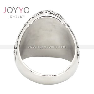 Anillo de ágata de ópalo para hombre, joyería de Turquía, Vintage, de acero inoxidable, patrón de llama de hip hop, Ojo de Tigre - Product Image 4