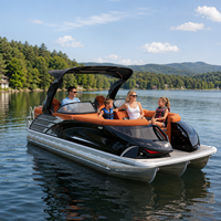 Bateau ponton personnalisé de style sportif S-22A avec écran LCD et direction hydraulique pour les escapades aquatiques de week-end