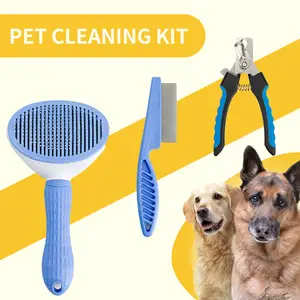 Em muitos estilos pet grooming escova gato cão pente pet nail clipper pulga pente pet fornecimentos definir beleza limpeza e cuidados kit