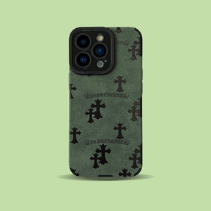 เคสโทรศัพท์มือถือ iPhone 17 Pro Max ลายกากบาทโครเมียมฮาร์ทส์ สีดำ ดีไซน์หนังกลับ ป้องกันการกระแทก ใช้ได้กับ iPhone 16 15 14 13 11 XS 7 8 - Product Image 4