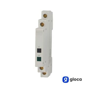 Indicateur lumineux LED biphasé Gloca 230V, signal d'état vert pour montage sur rail DIN - Product Image 2