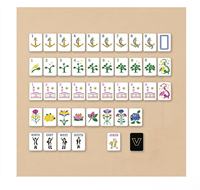 Jeu de tuiles de mahjong personnalisé sur le thème nautique moderne, cartes de mahjong américaines en acrylique écologique automatiques avec symboles de dragon pour l'université