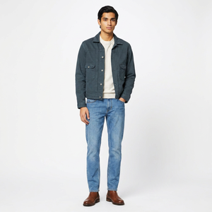 Finer Threads <b>Long</b> Sleeve <b>Men's</b> Denim <b>Jacket</b> with Stand Collar Hooded Design-Best Selling Breathable Vintage Style Wholesale OEM - Product Image 1