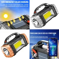 Lampe de travail portable multifonction LED rechargeable haute puissance, étanche, avec plusieurs modes d'éclairage et lampe latérale