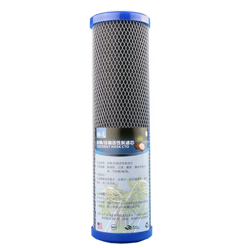 10 Inch Cto Water Filter Cartridge Alkaline 5 Micron Active Carbon Cto-10 Filter Cartridge