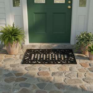 Paillasson rectangulaire en fonte de cuivre CT, fait main, robuste, antidérapant, pour porte d'entrée extérieure - Product Image 6