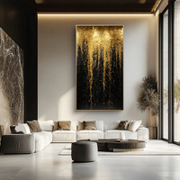 Peinture à l'huile impressionniste moderne de forêt, grand format, arbre rouge, art mural sur toile pour hall d'hôtel