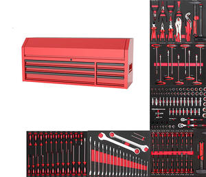 กล่องเก็บเครื่องมือกลโลหะสีแดงกล่องเปล่ามีกลไกรองรับ - Product Image 1