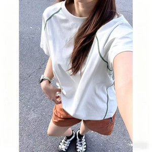 เสื้อยืดแห้งเร็วแบบยูนิเซ็กส์สีทึบโพลีเอสเตอร์แขนสั้นสำหรับปั่นจักรยานออกกำลังกาย - Product Image 2