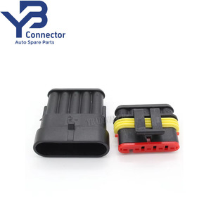 Boîtier en nylon <span class=keywords><strong>voiture</strong></span> électrique étanche Tyco 5 broches mâle femelle série 1.5 Amp Superseal connecteur 282089-1 282107-1 - Product Image 1