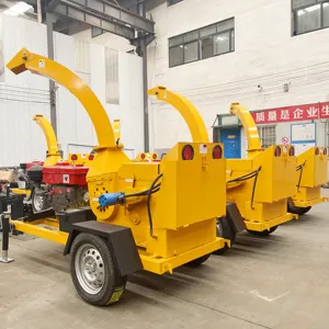 Portable High Efficiency Mobile Diesel Wood Crusher Wood Chip Machine Wooden Chipper