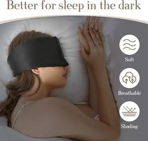 Masque de sommeil en soie de mûrier occultant pour les yeux, idéal pour les voyages et le yoga, ajustable et grand format, MOQ personnalisé de 100 pièces - Product Image 3