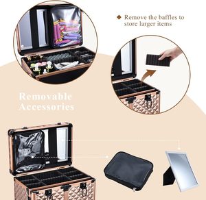 Maletín con Ruedas para Maquilladores Profesionales, Maletín Cosmético Multifuncional, Maletín de Almacenamiento Grande con Ruedas para Técnicos de Uñas - Product Image 4