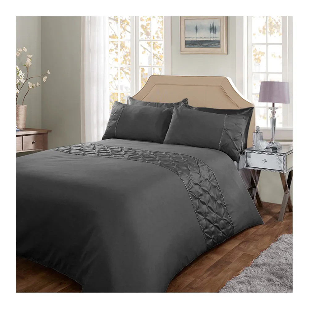 Pintuck — parure de lit en microfibre Polyester, ensemble de literie avec housse d'oreiller, housse de couette, 3 pièces