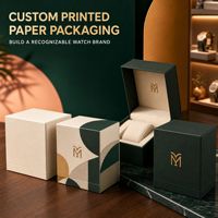 Boîte à montre en carton rigide personnalisée en gros avec insert coussin et emballage en papier imprimé pour les marques de montres et les détaillants
