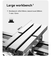 Tour-fraiseuse multifonction CT750, mini-machine de fraisage et de perçage de bureau pour le traitement des métaux et l'enseignement scolaire