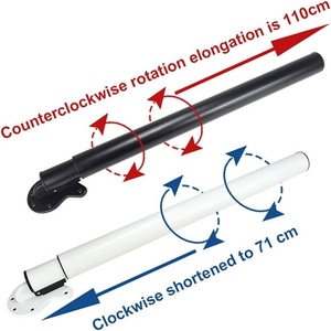 Welltop VT-03.093 Wholesale Adjustable Black Metal Furniture Legs Telescopic <strong>Support</strong> Base <strong>Board</strong> for <strong>Sofa</strong>/Bed Folding Table Legs - Product Image 5