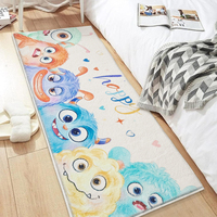 Vente en gros de tapis imprimés en 3D lavables en machine pour enfants Tapis de sol en laine Fuax Cartoon Tapis de jardin d'enfants pour chambre à coucher de salle de jeux