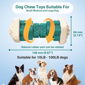 Nouveau Jouet à Mâcher pour Chien en Nylon de Qualité Alimentaire Durable, Design Os Rotatif, Indestructible en TPR, Jouet pour Animaux de Compagnie - Product Image 2