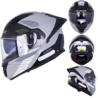 Casque de moto double miroir homologué ECE/DOT, avec grande feuille de frein arrière et anti-buée, modèle LS2FF806Genuine.