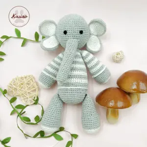 Adorable colección de animales de ganchillo tamaño L: conejito, oso, jirafa, elefante, unicornio e hipopótamo, juguetes de ganchillo perfectos para mimos