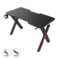Nouveau design ergonomique cadre en forme de X bureau en fibre de carbone étanche bureau de jeu de table d'ordinateur antidérapant