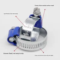 Collier de serrage à sangle bleue en acier au carbone fort galvanisé tête bleue tuyau d'eau boucle en acier inoxydable système de mesure métrique lourd
