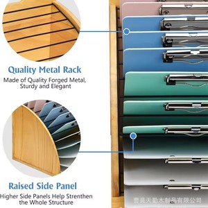 Organizador de archivos de madera, bandeja de documentos de escritorio de 8 niveles, estante de almacenamiento para uso en el hogar y la oficina - Product Image 4
