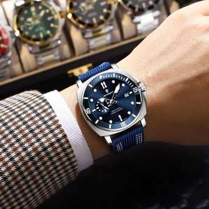 Reloj Deportivo de Cuarzo Poedagar 873B para Hombre, Esfera Negra, Correa de Nailon, Resistente al Agua - Product Image 4