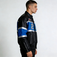 Veste en cuir de vache et de mouton OEM, veste en cuir lavé, style Varcity, veste brodée faite à la main, vêtements d'extérieur haut de gamme pour hommes