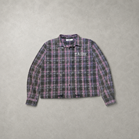 TaiDe – Chemise-veste en flanelle à carreaux Paisley avec logo personnalisé, coupe courte et ample, OEM ODM, fournisseur en gros de haute qualité, certifié ISO