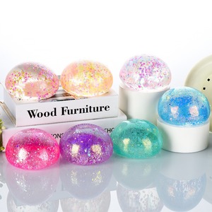 Pelota Antiestrés Suave de Rebote Lento, Pelota de Ventilación con Purpurina Brillante y Colorida, Pelota de Maltosa Aurora, Juguete para Apretar - Product Image 3
