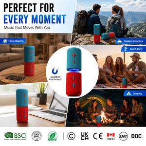 CE RGB LED Lighting Vibrant Dual-Color <b>Mini</b> <b>Speaker</b> with Detachable Magnetic Megaphone Home Subwoofer Loudspeaker Waterproof - Product Image 2