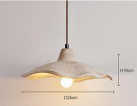 Lustre LED de style Wabi-Sabi, style japonais, crème, micro-ciment, acrylique, lampe d'art pour bar, télécommande pour chambre à coucher, petit-déjeuner, restaurant