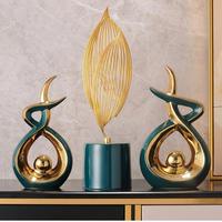 Ensemble de sculptures en céramique artisanales de style côtier, ornements créatifs écologiques pour la décoration de maison de luxe