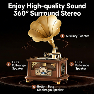 Nuevo y Elegante Radio Retro Multifuncional Vintage para Decoración del Hogar, con Altavoz, Bluetooth, USB, FM y Control Remoto para Sala de Estar - Product Image 2