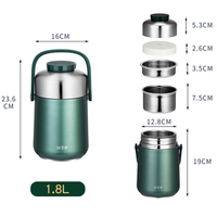 Luxueux pot pour enfants en acier inoxydable thermos conteneur à déjeuner pot de nourriture chauffant boîte à lunch pour adultes