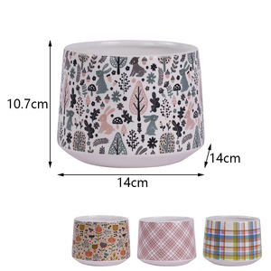 Redeco Pots à imprimés mignons pour plantes Pots en céramique pour plantes Autres décorations pour la maison - Product Image 3